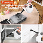 Steam Disinfection Cleaner, Handheld Pressurized Steamer with 9-Piece Accessories for Multi-Surface Cleaning, Natural Sanitization for Kitchen, Floor (1 x Steam Cleaner Kit)