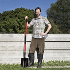 VNIMTI Heavy Duty Gardening Shovel, 56 Inch Round Blade with Fiberglass Handle (Red)