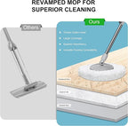Compact Spin Mop for Apartments & Small Spaces, Clean & Dirty Water Separation Mop Bucket for Pet Owners & Daily Cleaning,360° Swivel Wheels, Safe for Hardwood & Tile, Adjustable Handle, 1 Mop Heads