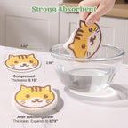 JOYMOOP Cartoon Kitchen Sponge, Non-Scratch Sponges for Dishes, Natural Cellulose Sponges for Cleaning, Reusable Sponge for Household Cleaning - 18 Pcs Mixed Pattern (Kitten, Doggy and Piggy)
