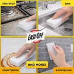 Easy‑Off Heavy Duty 2‑in‑1 Ultra Thick Eraser & Degreasing Formula, 5 Multi‑Use Cleaning Pads — Cuts Through Tough Grease & Grime in Seconds