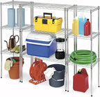 Whitmor 1 Tier Supreme Stacking Shelving Unit, Wire Metal Home Storage Organizer, 15" L x 14" W x 15" H, Chrome