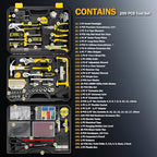 DOWELL 299-Piece Professional Hand Tool Set, Ultimate Drawer Toolbox with Sockets, Pliers, Hex Keys, Screwdrivers for Home, Auto Repair, Workshop & Emergency DIY