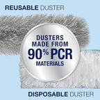 Bona High Performance Dusting System - 1 Extendable Handle, 3 Disposable Dusters, 1 Reusable Duster, & 1 Storage Bag - Extendable Dusting Kit
