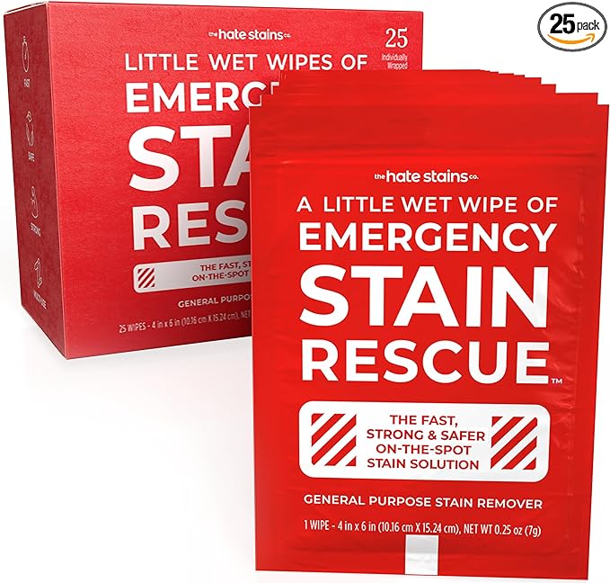 Emergency Stain Rescue Stain Remover Spray - Carpet Cleaner Spray - Wine & Coffee Stain Removal - 1 Count (Pack of 25)