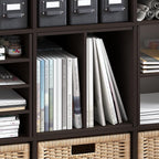 Furinno Cubicle Cube Insert, H-Shelf Cube Organizer, 2-Tier Shelf Accessory, Fits into Furinno Triple Thick Cubes, IKEA Kallax, for Organizers and Storage, Black Dark Oak