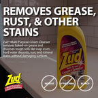 Zud Cream Cleanser (2-Pack) - Ultimate Bathroom Cleaner / Bleach-Free Formula for Shiny Surfaces / Removes Rust, Hard Water Stains, & Grime / Best for Countertops, Bathrooms, Marble, and More (530019)