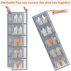 SIMPDIY Shoe Storage, 12 Pack X-Large Shoe Organizer for Closet, Shoe Boxes Clear Plastic Stackable Shoe Storage Boxes for Size 13