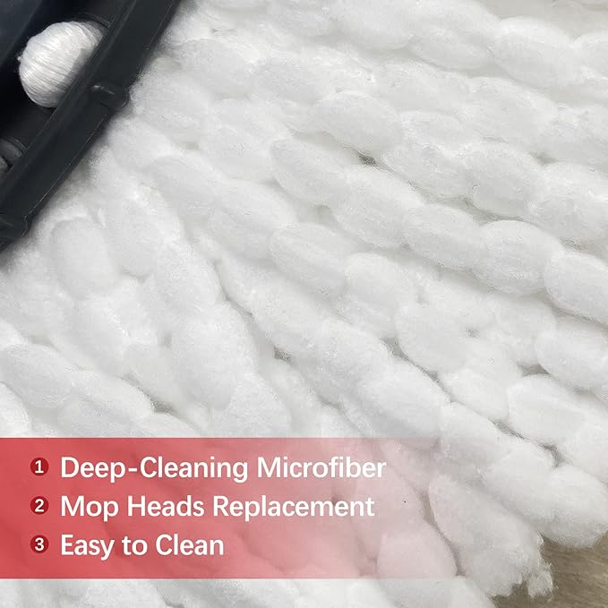 4 Pack Mop Replacement Heads Compatible with O Ceda Mop Replace Head EasyWrin Spin Mop Heads Replacements, Microfiber Mop Refills, Easy Cleaning Mop Head Replacement - 4 Pack White(1-Tank System)
