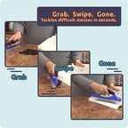 Mess Ranger | Patented Wet/Dry Cleanup Tool with Ramp & Reservoir | Captures 12oz of Liquid Spills & Pet Messes | Squeegee & Dustpan Set for Kitchen or Shop | Replace Paper Towels (White)
