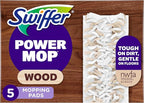 Swiffer PowerMop Wood Mopping Pad Refills for Floor Cleaning, 5 count