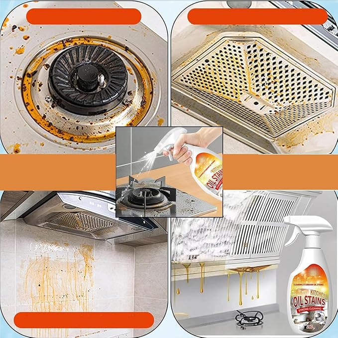 FIELL Heavy-Duty Kitchen Degreaser Foam Cleaner,Clean Kitchens Up Kitchen Oil Stains spray,Heavy Oil Stain Cleaner Kitchens,Multi Functiona Foam Cleaners Spray (2PC)