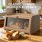 LOHASOK Bread Box for Kitchen Countertop Large Bread Box Farmhouse Bread Container Bread Storage with Window Bread Holder