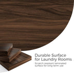OAKHAM HOME Washer Dryer Countertop 54" W x 27.5"D Washer Dryer Topper with Non-Slip Pads Laundry Countertop for Laundry Room Organization and Storage, Walnut