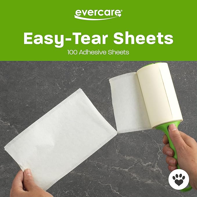 Evercare All Purpose Pet Hair Lint Roller,100 Sheets – Reusable Sticky Roller for Pet Hair,Cat & Dog-Hair Remover,Lint Remover,Pet-Hair-Remover for Furniture,Clothing & Cars,(Pack of 6)