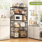 DurayLoly Storage Shelves 5 Tier Capacity,Metaling Shelving with Hooks,Heavy Duty Garage Shelves Unit with Leveling Feet,Wire Shelving for Pantry,Kitchen and Closet,23.6" W x 13.8" D x 72.4" H,500lbs