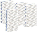STF Linen Bar Mops Blue Stripe Pack of 60 Kitchen Towels 16x19 Multi-Purpose for Home, Restaurant and Cleaning White Absorbent Washcloth Dishcloths Sets, Reusable Dish, Cloths Rags