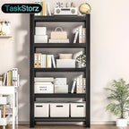 71" H Heavy-Duty Metal Storage Shelving, 5-Tier Garage Shelves Unit, 36" W 3000 LBS Ajustable Industrial Shelf for Garage, Warehouse, Home, Kitchen, Pantry, Office, Pure Black