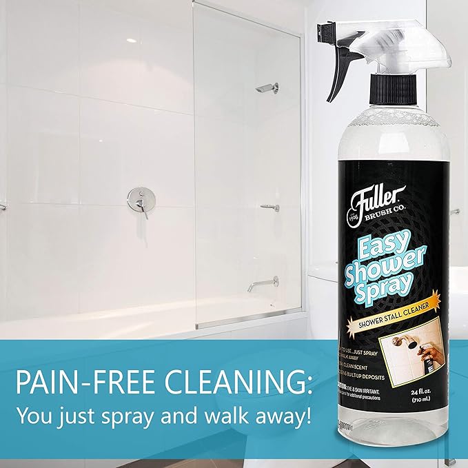 Fuller Brush Easy Shower Spray - No Scrub Shower Cleaner - Multi Surface Formula Keeps Surfaces Clean From Dirt and Soap Scum Perfect for Shower Floors Walls (Bottle with Sprayer)