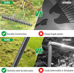 Thatch Rake,71 inch Thatching Rake for Lawn Stainless Steel Metal Dethatcher Rakes with Sheath,Heavy Duty Weed Rakes for Cleaning Dead Grass,Yard,Garden,Leaves,Loosening Soil