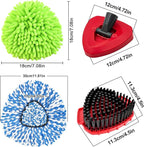 2 Microfiber Mop Head Refills and 2 Chenille Mop Pads,1 Upgrade Scrub Brush 1 Spin Mop Base for O Cedar RinseClean 2 Tank Spin Mop System,Spin Microfiber Mop Refills for Cleaning All Floors