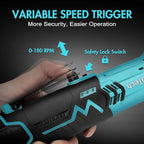 DURATECH Cordless Electric Ratchet Wrench Set, 48 Ft-lbs 3/8" 12V Power Ratchet Wrench with 2PCS 2.0Ah Li-Ion Battery, 1 Hour Fast Charger, 8PCS Sockets, Extension Bar, Adaptor, Variable Speed Trigger