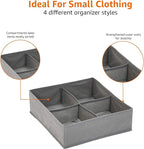 Amazon Basics Dresser Drawer Storage Organizer for Undergarments, Set of 4, Gray | Set of 4