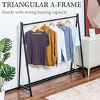 MyGift 57 Inch Modern Black Heavy Duty Metal A-Frame Wardrobe Clothing Rack, Commercial Grade Freestanding Garment Hanger for Bedroom Closet Clothes or Retail Display