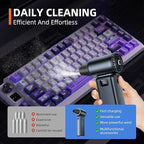 Compressed Air Duster, 100000RPM Electric Air Duster, 5+1 Gear Adjustable Mini Blower with LED Light, Super High-Speed Air Blower for Keyboard,Car,Home & Outdoor Dust-Compact & Lightweigh