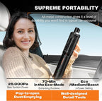 Car Vacuum Portable Cordless,25,000Pa Handheld Vacuum Cordless,70-Min Extra-Long Battery Life,Fantastic Suction, HEPA Filters, Maneuverable, Versatile Crevice Tools,for Car and Home, Black