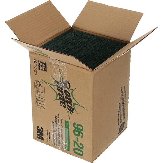 3M Scouring Pad 96-20, 20 Pads, 6” x 9”, General Purpose Cleaning, Food Safe, Non-Rusting