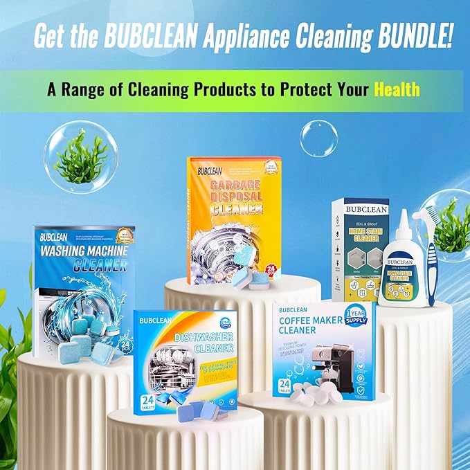 Dishwasher Cleaner＆Deodorizer Tablets, 24 Pack Deep Cleaning Descaler for Dishwasher, Natural Odor, Limescale, Grease, Smell Remover