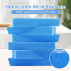 Cellulose Sponges, Large Size 4" x 6" x 1" - Heavy Duty Scrub Kitchen Sponge, Clean Tough Messes Without Scratching Kitchen Cleaning Pads, Pop Up Eco DIY (6 Pack), Blue