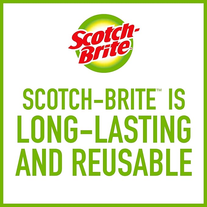 Scotch-Brite Copper Coated Scrubbing Scour Pads, 3 Scouring Scrubber Pads (Pack of 2)