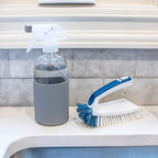 Unger Multi-Purpose Counter and Fixture Scrub Brush, Non-Slip Small Household Cleaning Supplies, Removes Dirt and Grime from Bathroom Sinks, Kitchen Countertops, and Faucets
