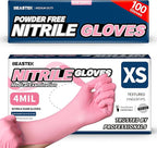 Beastek Nitrile Disposable Exam Gloves, 4Mil 100 Ct Powder-Free Latex-Free Food-Safe for Cooking Medical Esthetician, Orchid