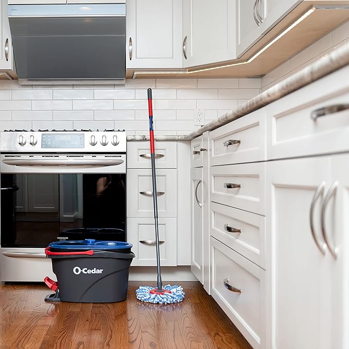 O-Cedar RinseClean Spin Mop & Bucket System | Clean with Water | Removes 99% of Bacteria