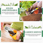 Honoson Garden Hand Trowel Transplant Trowel with Measurements Aluminum Alloy Planting Tools with Rubber Handle Small Gardening Hand Tools Shovels for Gardening Cultivating Transplanting Supplies