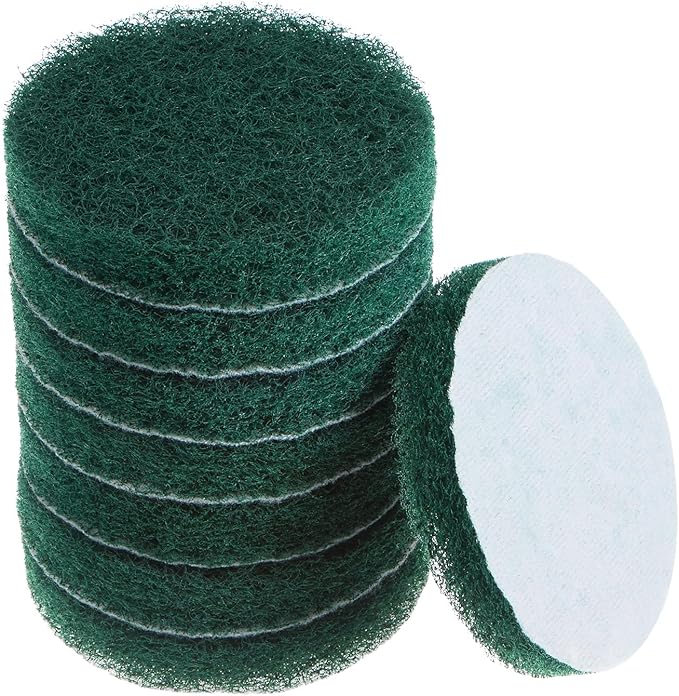 HARFINGTON 8pcs Drill Power Brush 4 Inch Tile Scrubber Scouring Pads 180-240 Grit for Bathroom Kitchen Household Cleaning