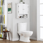UTEX Bathroom Wall Cabinet, Bathroom Medicine Cabinet with Adjustable Shelves and Doors, Space Saving Wall Storage Cabinet, White
