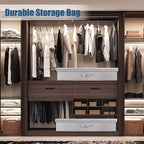Supowin Underbed Storage Containers Bin with Lids, Large Under Bed Storage Organizer Box with Handle, Foldable Under the Storage Bags for Organizing Clothes, Shoes, Blankets, Pillows