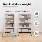 HOMEDANT House 48.1" W 5 Tier Heavy Duty Garage Shelving Adjustable Metal Rack Storage Shelves Standing Shelf Unit Organizers Industrial Warehouse Basement White 2Pack