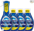 Dawn Powerwash Spray, Dish Soap, Dishwashing Liquid, Cleaning Supplies, Lemon, 1 Starter Kit + 3 Refills, 4 Units of 16oz (64oz)