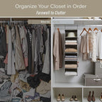 StorageWorks 6-Shelf Closet Organizers, Two 3-Shelf Separable Hanging Shelves for Closet, 12" D x 12" W x 48 ¼"H， Canvas, Gray
