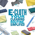 E-Cloth Microfiber Window Cleaning Cloth Kit - Glass Cleaning Cloth for Windows, Mirrors, Cars, Lenses, Eyeglasses, & More, Streak Free Clean, Machine Washable Reusable Towel - Alaskan Blue