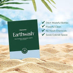 Earthwash Laundry Detergent Sheets (Up To 320 Loads) 160 Ocean Breeze Sustainable Sanitizer Strips - Ideal for Travel & Home Liquidless Laundry by Cleanomic