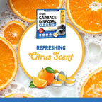 Garbage Disposal Cleaner and Deodorizer Tablets - 24 Pack, XL Citrus Foaming Tablet for Kitchen Sink Freshener, Drain Cleaner & Odor Eliminator - 1 Year of Sink Cleaning Supply