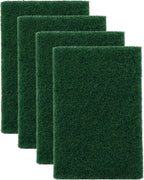 Amazon Basics Heavy Duty Scour Pads, Dish Scrubber for Kitchen + Outdoor, 4 Count, Pack of 1