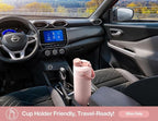 POWCAN 26 oz Insulated Water Bottle with 2-in-1 Straw and Spout Lid, Keep Cold 24H, Leak-Proof, Fits in Car Cup Holder, Stainless Steel Water Bottle for Sports, Travel, and School (Cotton Candy)