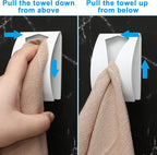 Boao 4 Pcs Self Adhesive Towel Hook Holder Grabber Stainless Steel Kitchen Dish Towel Hook Wall Mount Non Drilling Hangers Rack Hand Tea Holders for Bathroom Accesories Kitchen Gadgets(White)